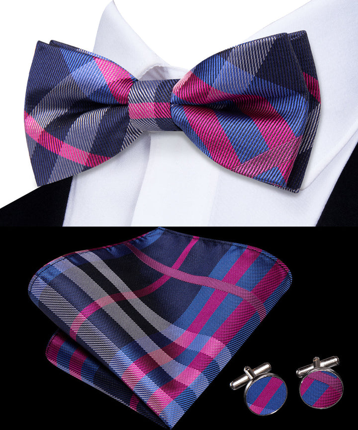 blue pink bow tie