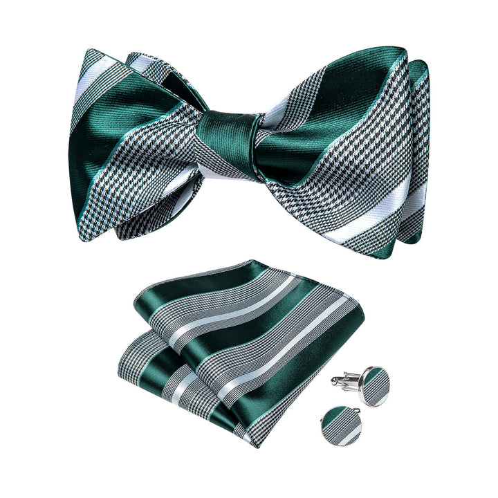 green and grey bowtie