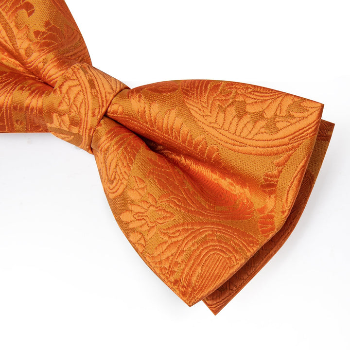 orange bowtie and handkerchief