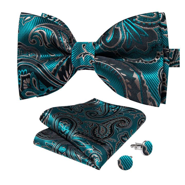 blue and brown mens suit bow tie