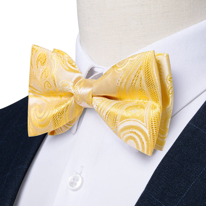 yellow bow wedding tie