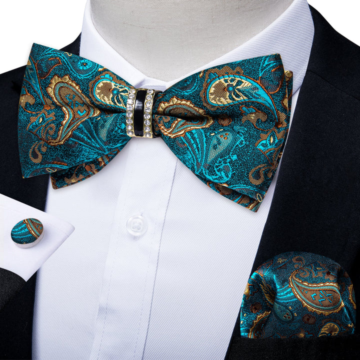 teal yellow bowtie