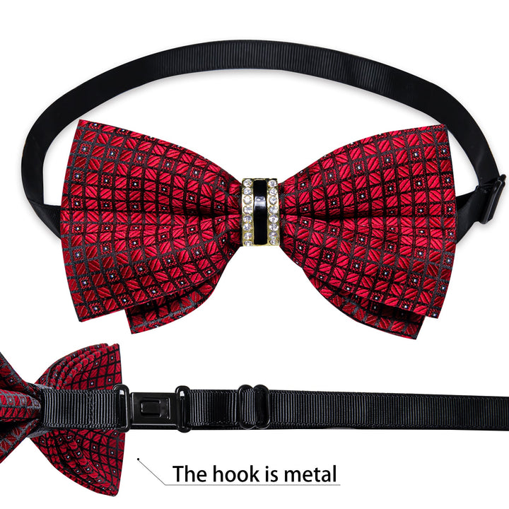 red plaid bowtie for men