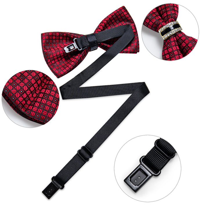 red plaid bow tie