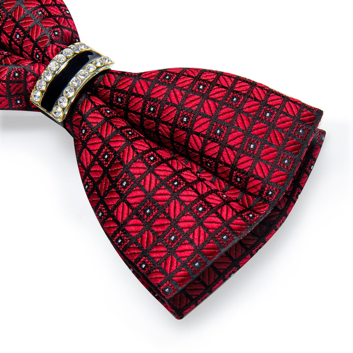 red plaid silk bowtie