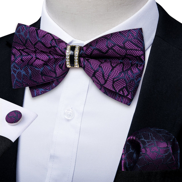 purple self tie bow tie