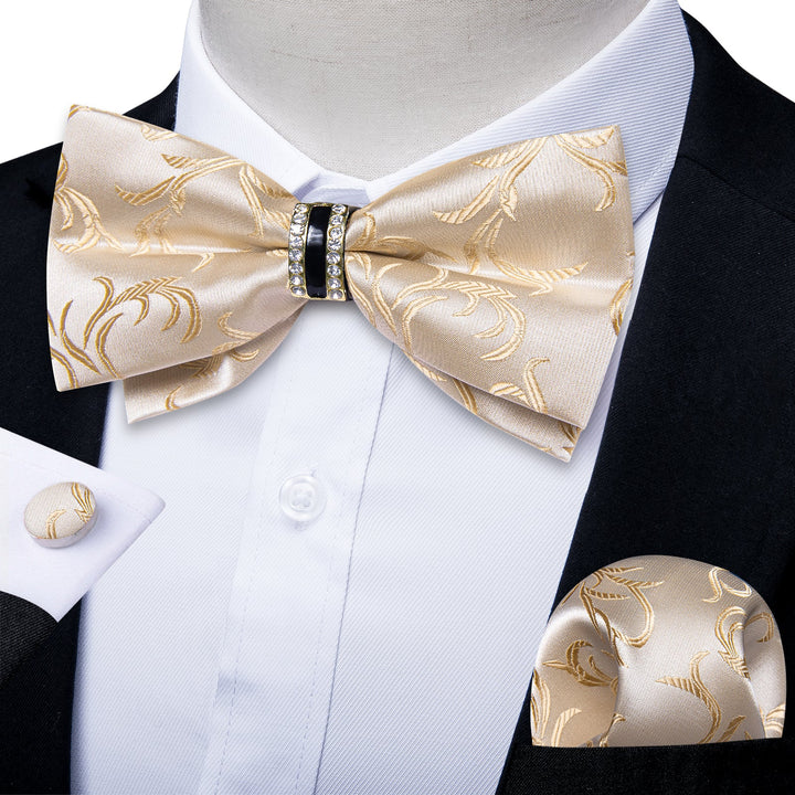 wedding floral champagne bow tie