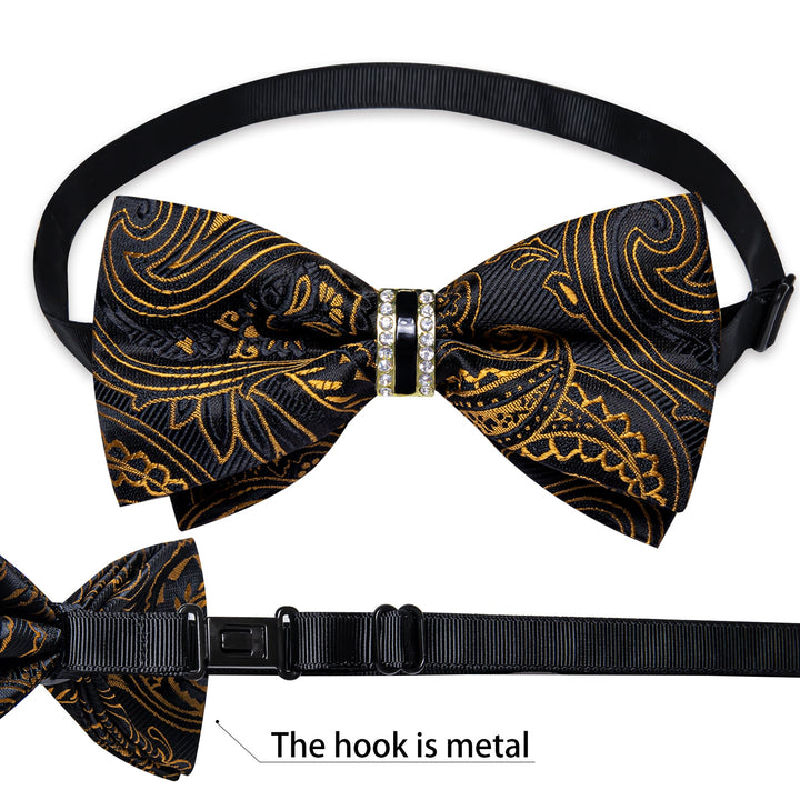 black and yellow mens bowtie