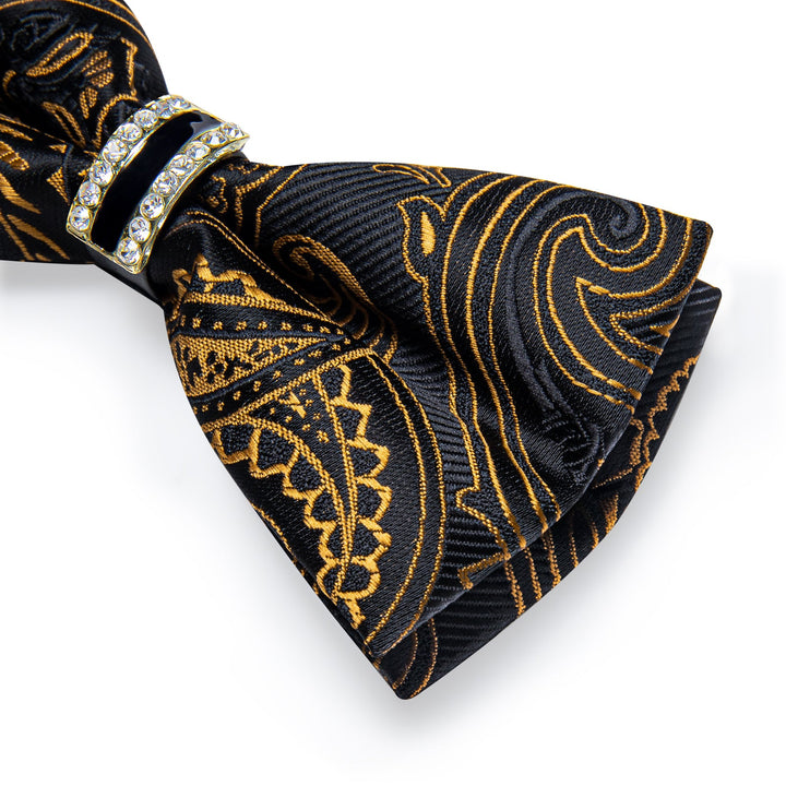 black and yellow silk bowtie