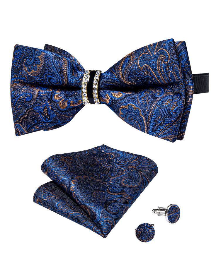 blue tuxedo bow tie for men