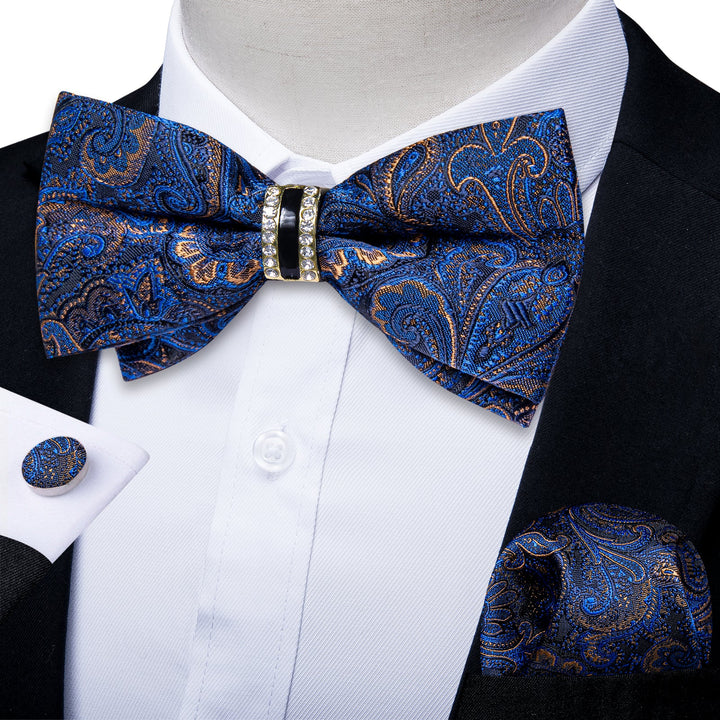 mens blue tuxedo bow tie