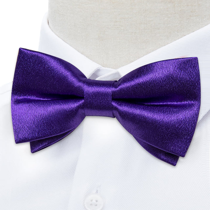 purple bow tie and pocket square