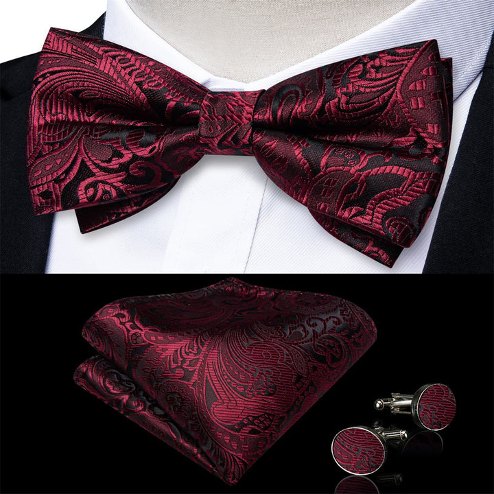 burgundy bow tie