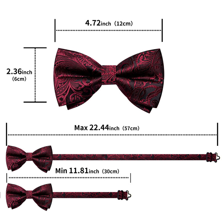 men's burgundy bow tie