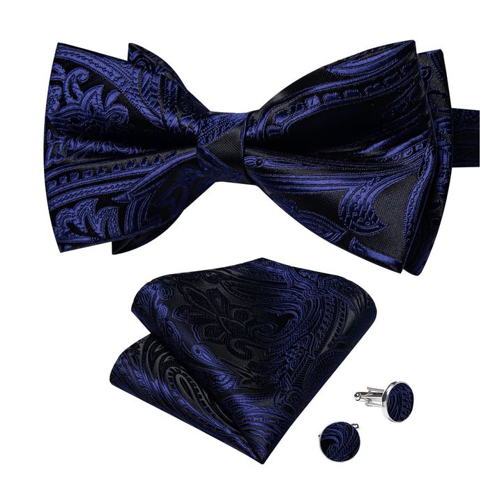 dark blue bow tie