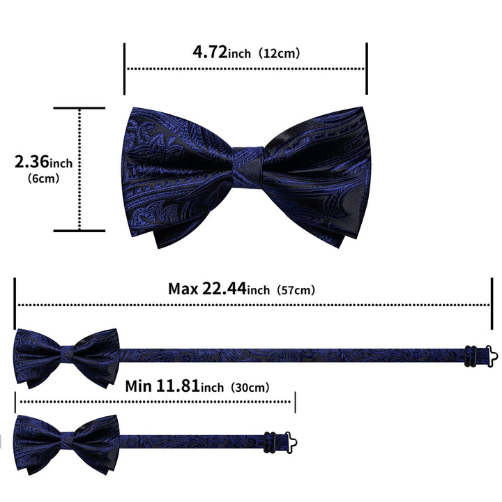 steel blue bow tie