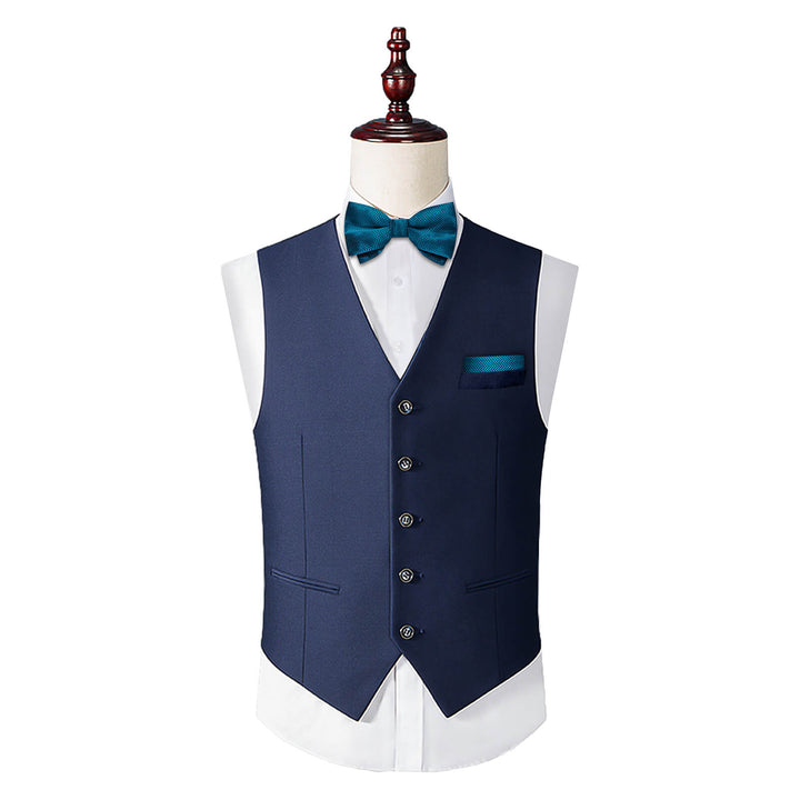 Cyan Blue Striped Silk Bow Tie