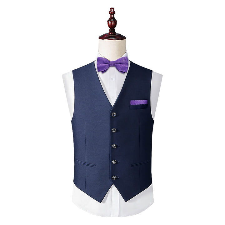 Violet Purple Plaid Silk Bow Tie 