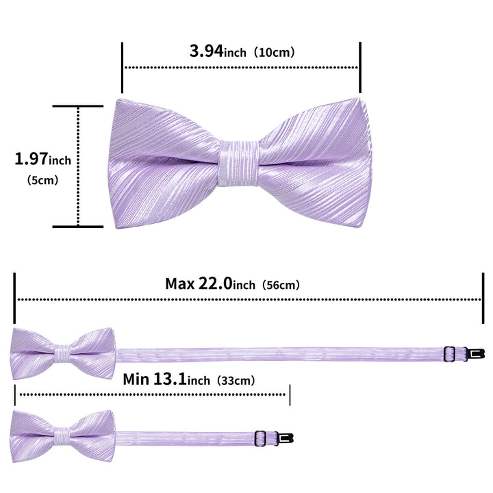 Periwinkle Purple Bow Tie Handkerchief Set 