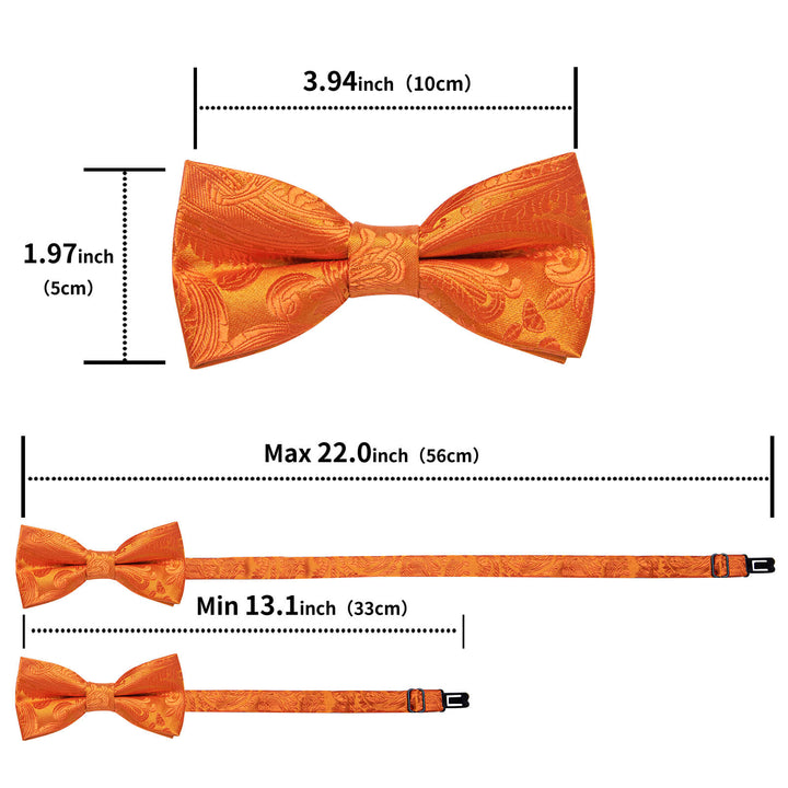  Tiger Orange Paisley Bow Tie 