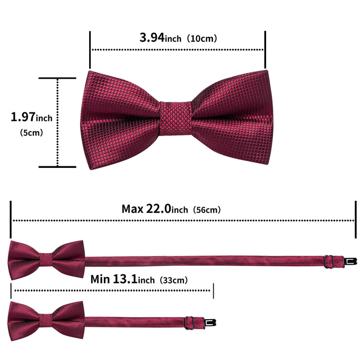 burgundy wine bow tie