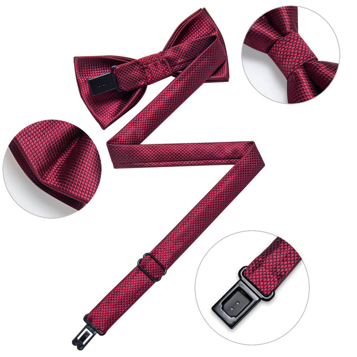 tuxedo burgundy bow tie