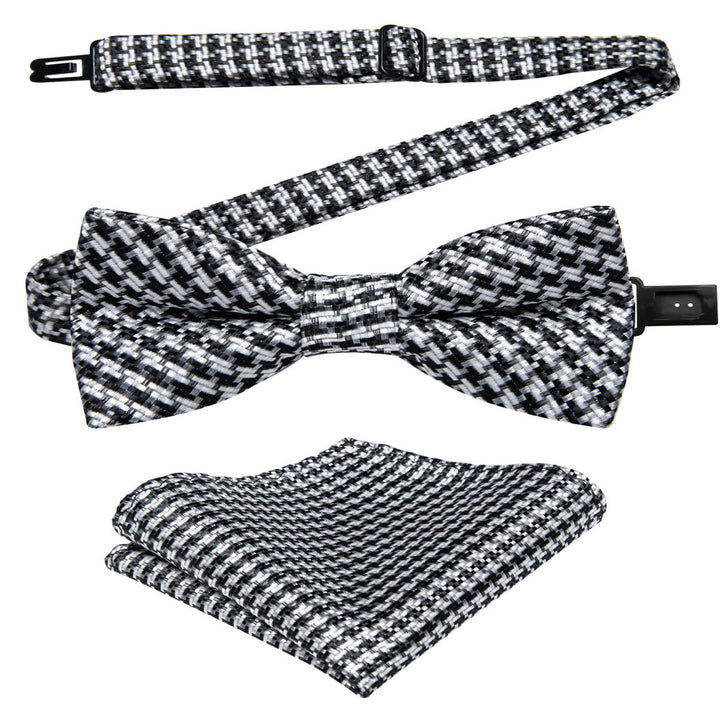  Black White Striped Bow Tie