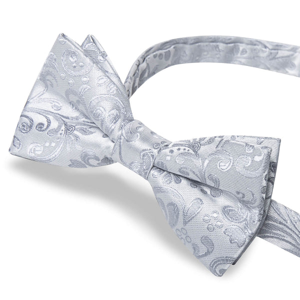  Cloud Grey Woven Jacquard Bow Tie 