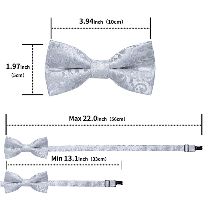  Cloud Grey Woven Jacquard Bow Tie 