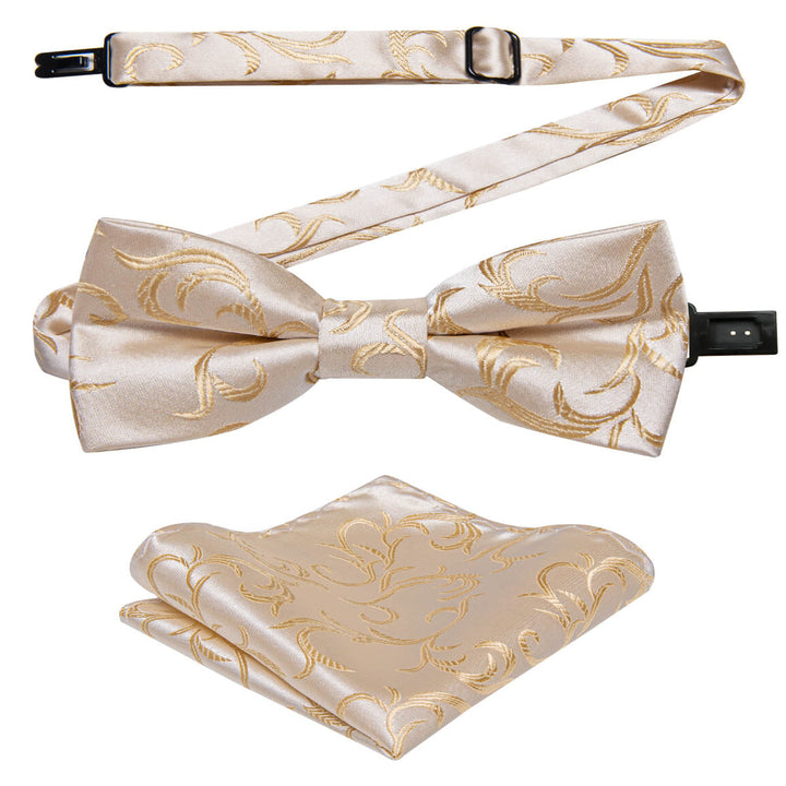 Champagne Floral Kids Bow Tie 