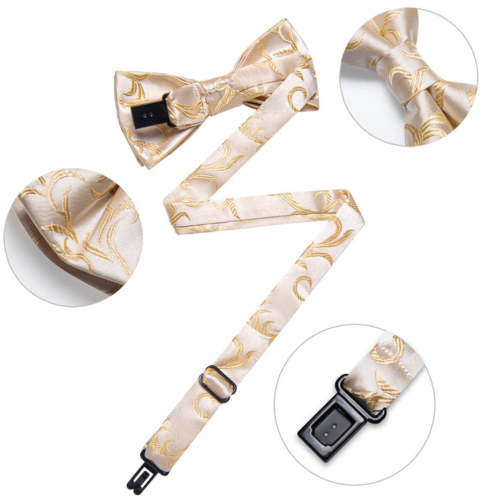 Champagne Floral Kids Bow Tie 