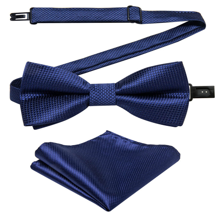  Navy Blue Plaid Kids Bow Tie