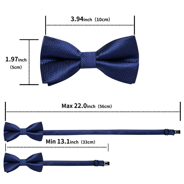  Navy Blue Plaid Kids Bow Tie