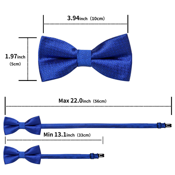 Cobalt Blue Striped Bow Tie