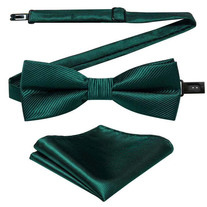  Sapphire Pine Green Striped Bow Tie