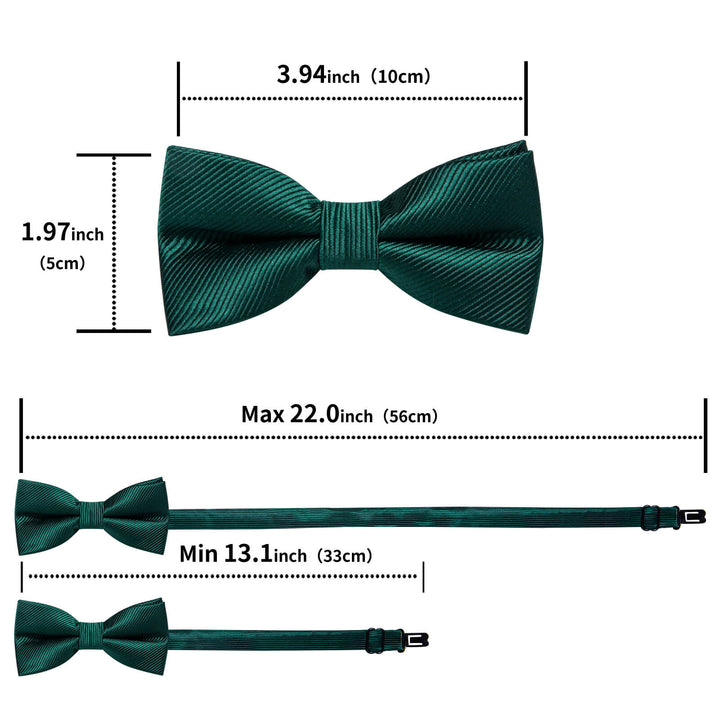  Sapphire Pine Green Striped Bow Tie