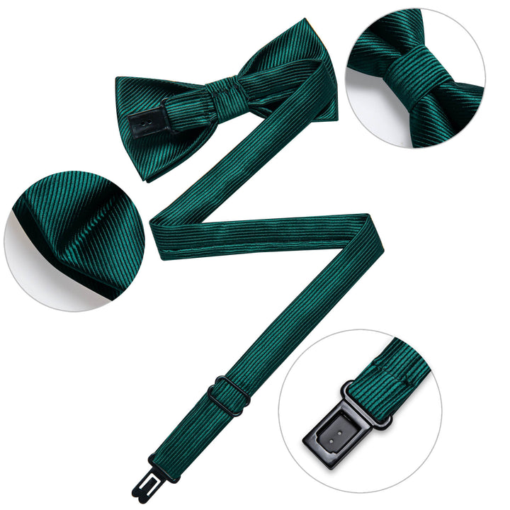  Sapphire Pine Green Striped Bow Tie