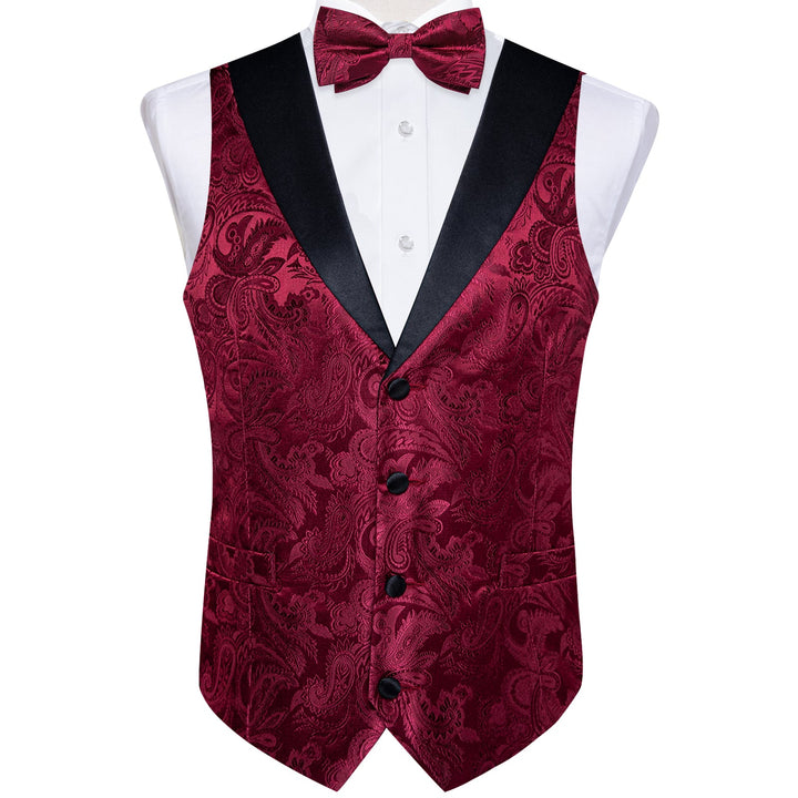 burgundy tuxedo vest