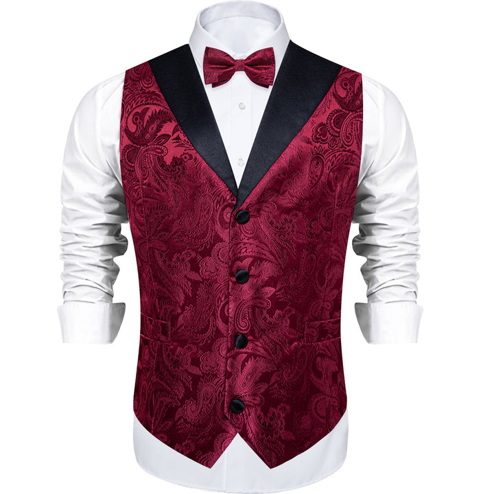 burgundy suit vest