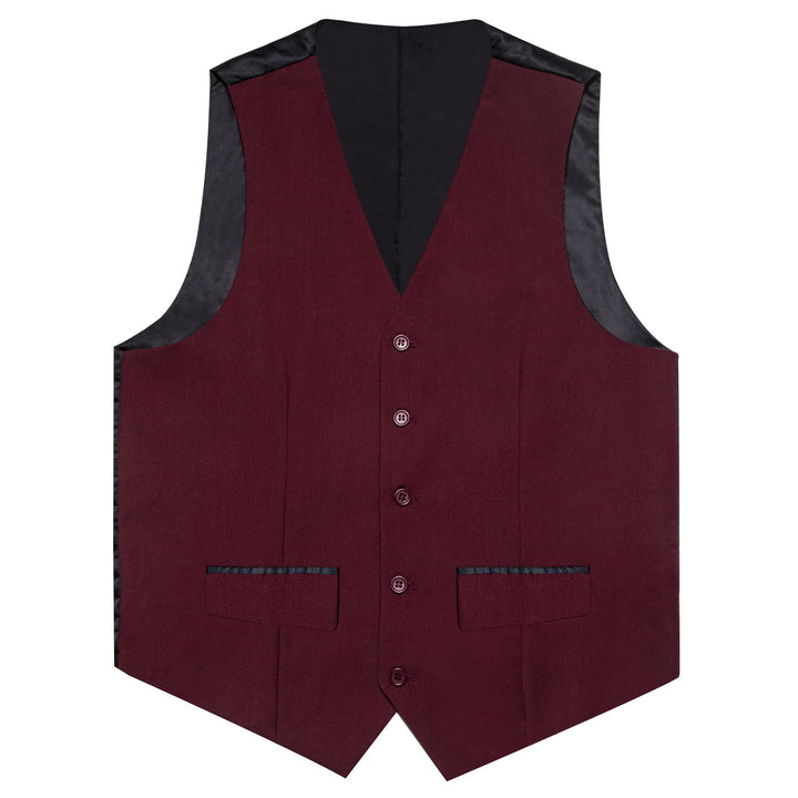 black tux burgundy vest