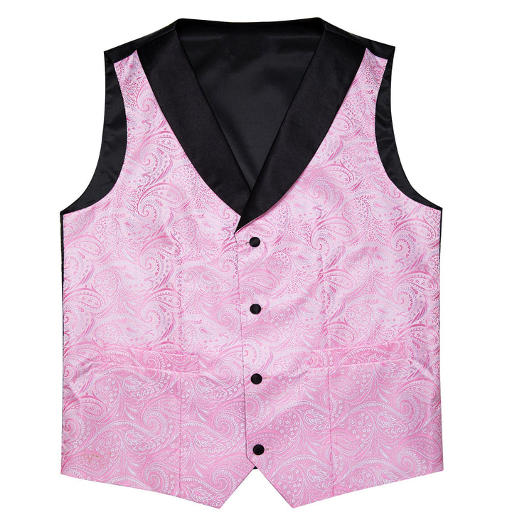 Pink Paisley Black Collar Vest 