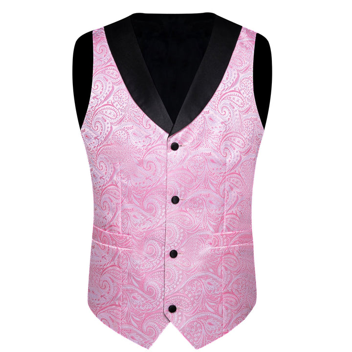 Pink Paisley Black Collar Vest 