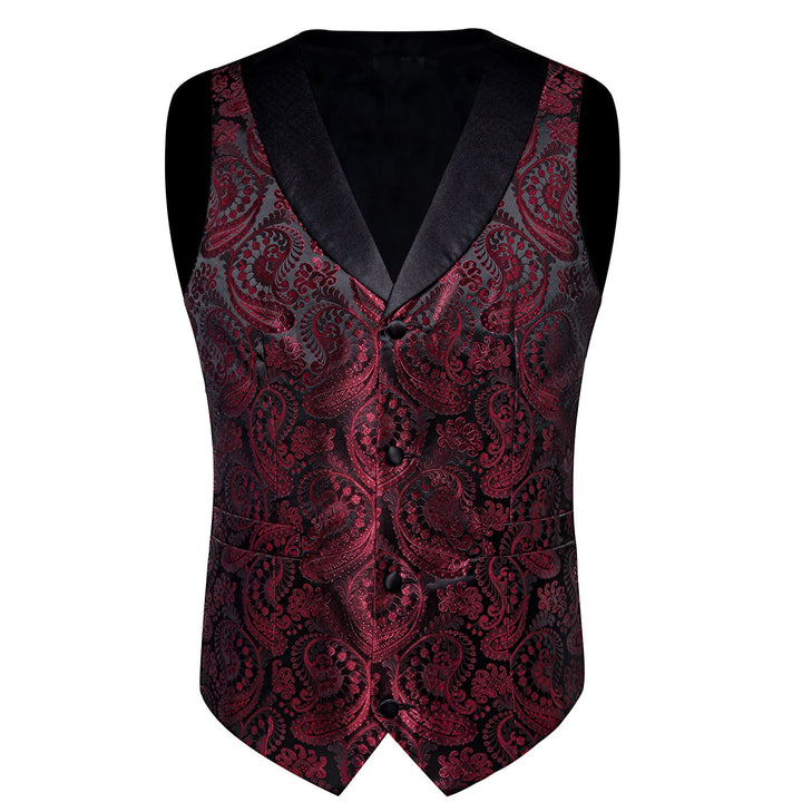 red formal vest outfit