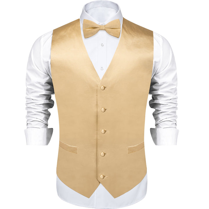 champagne vest and bow tie for men