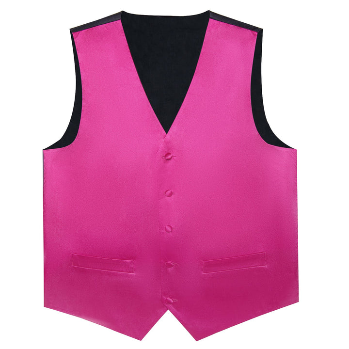 DeepPink Solid Silk Men's Vest 