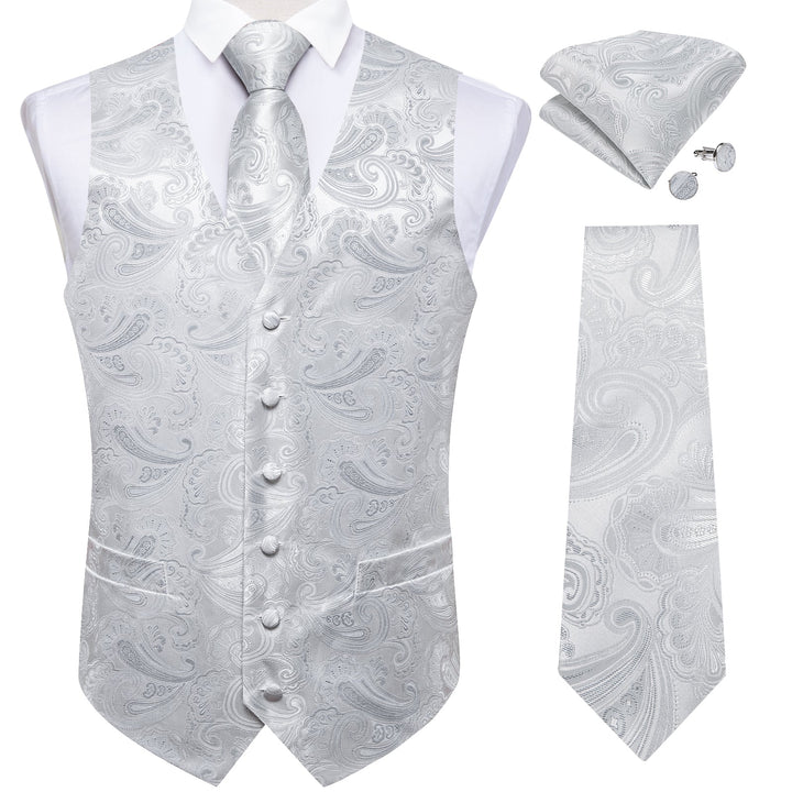 where to buy vests from the ties2you fashion white light grey paisley floral mens dress vest tie pocket square cufflinks set
