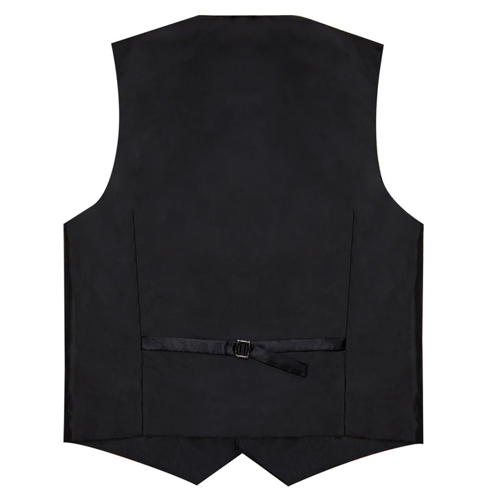 Black Gold Floral Silk Single Waistcoat Suit Vest