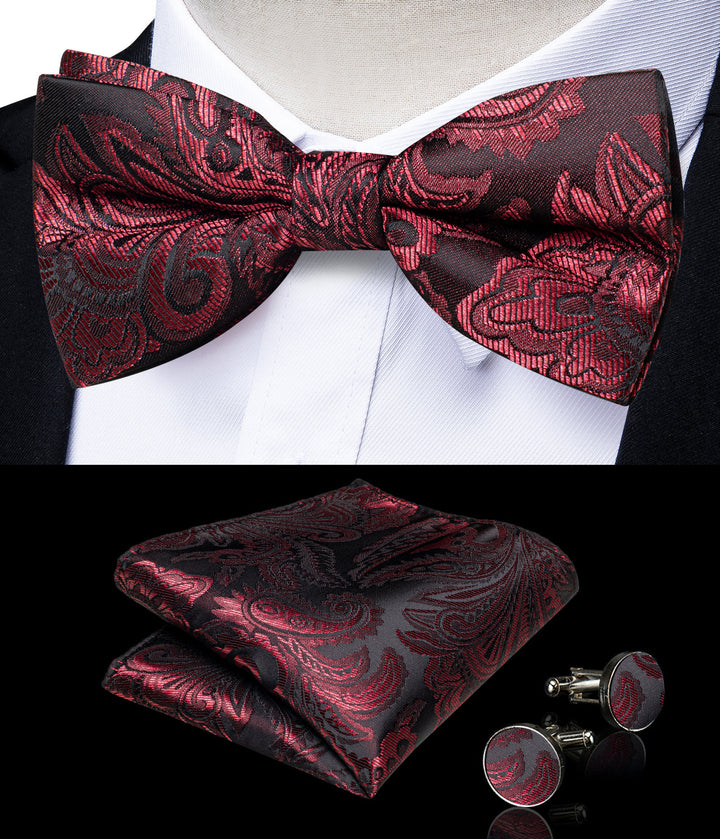 groomsmen deep red bowtie