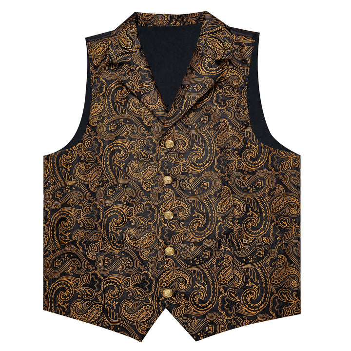 gold black vest mens formal