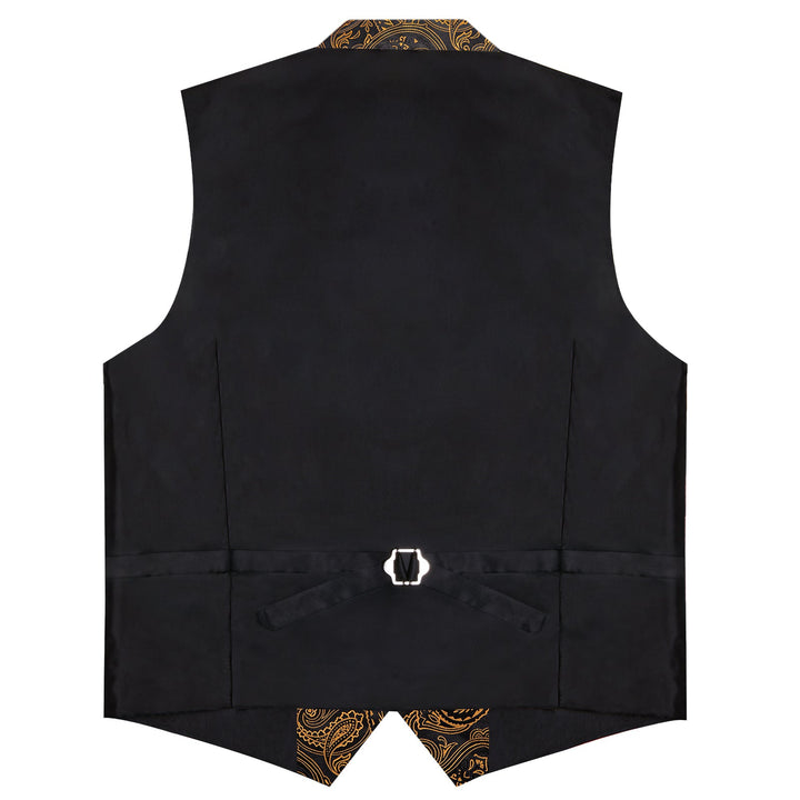 black and gold mens wedding vest outfit